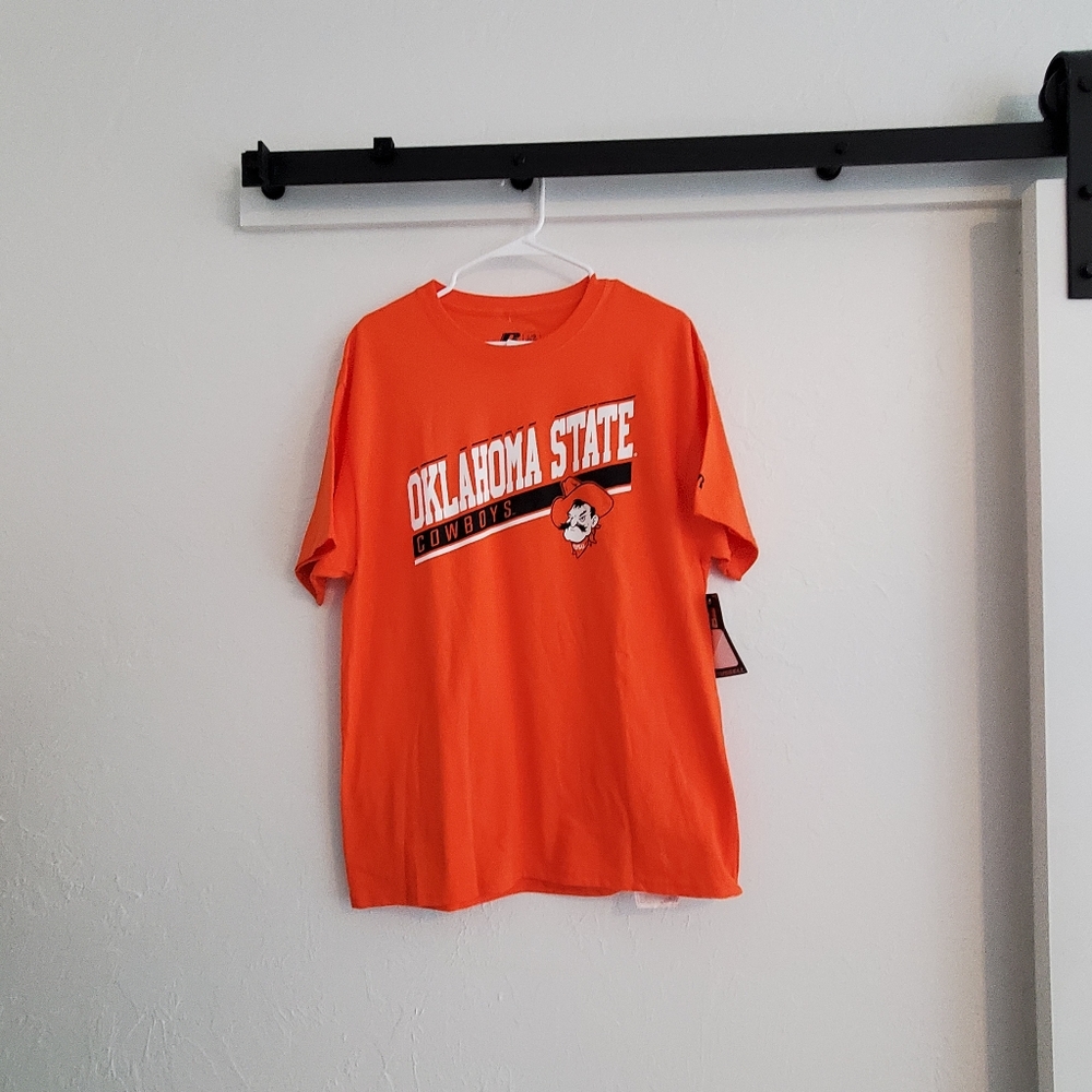 NWT OKLAHOMA STATE UNIVERSITY, OSU, t shirt, orange, size L/G 42-44, Pistol Pete